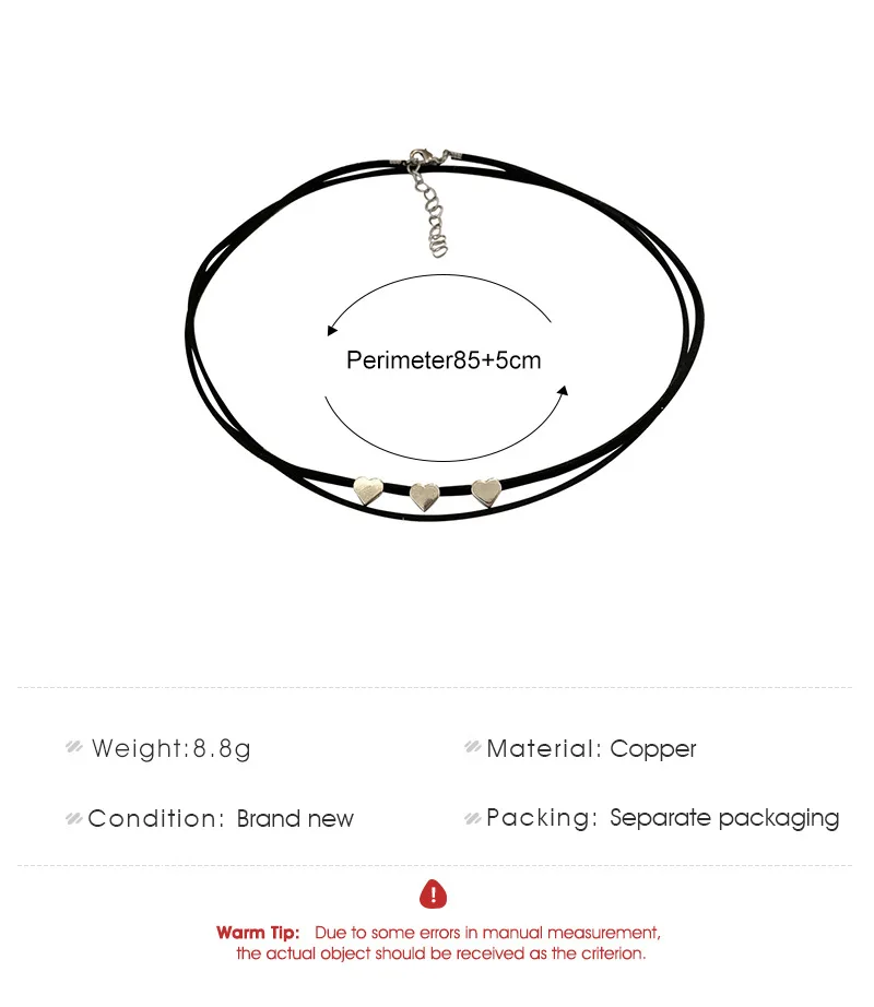 

Fashion Simple Black Braided Rope Double Layer Necklace Set Retro Metal Star Love Dragonfly Collar Female