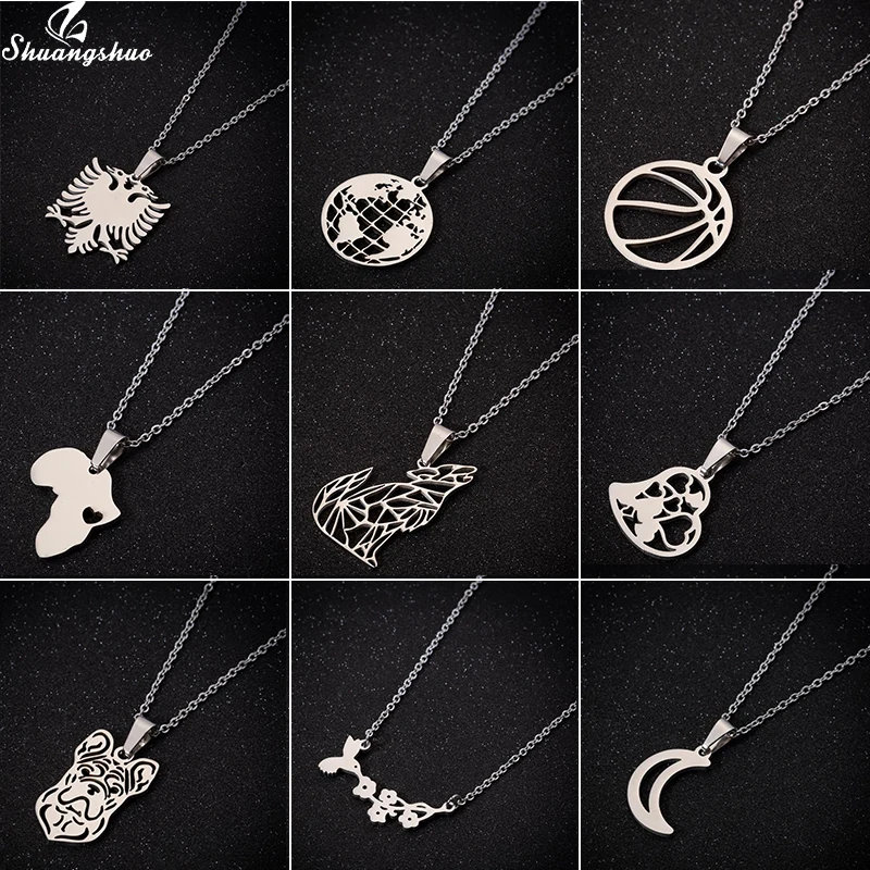 Модная подвеска Shuangshuo из нержавеющей стали женское колье ювелирные изделия