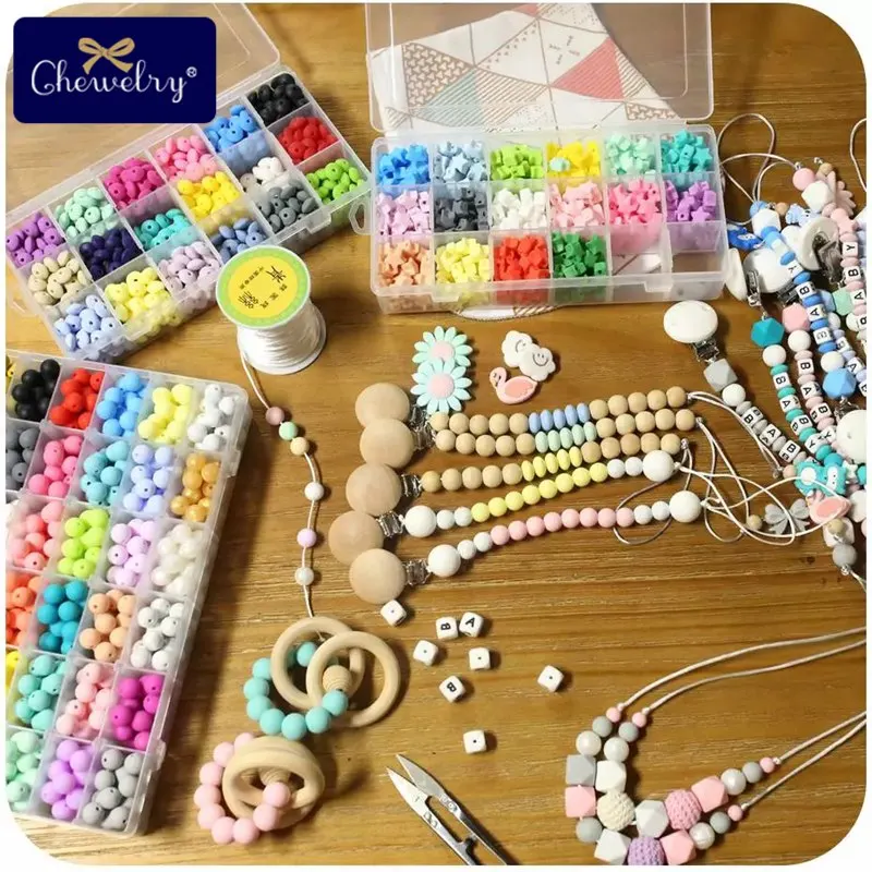 100PC 15mm Baby Silicone Beads Food Grade Teether DIY Nursing Accessories Jewelry Necklace Bracelet Pacifier Chain For Kids Prod