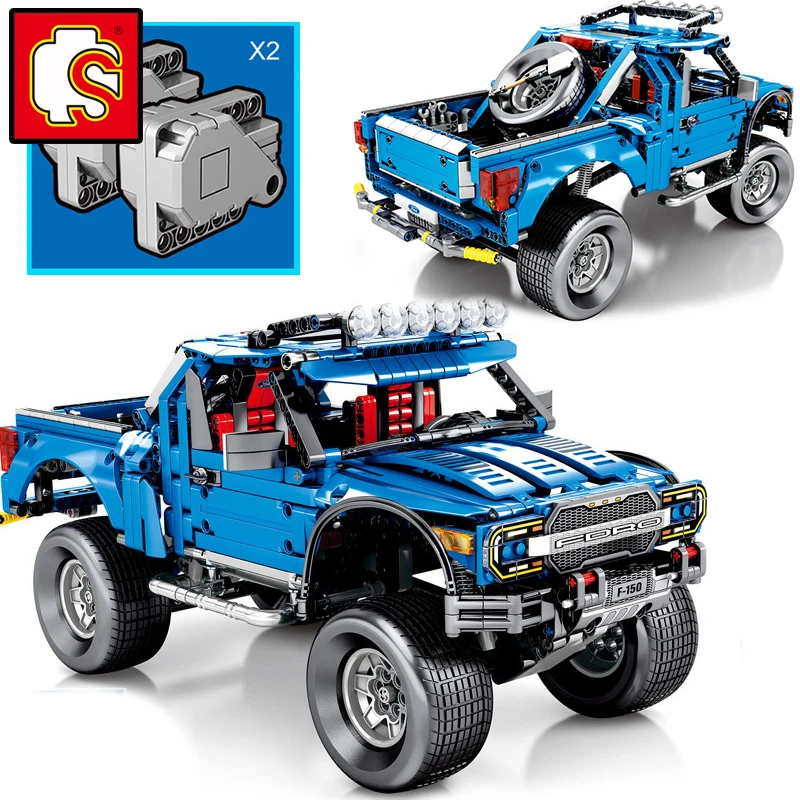 Блоки Sembo пикап грузовик Тяговый гонщик ведущий полный набор модель автомобиля