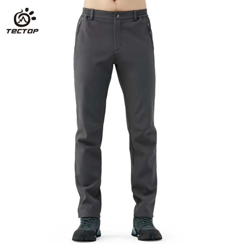 Men grey Tectop уличные Мягкие штаны осень зима мужские женские плюс бархатная подкладка толстые теплые брюки новые походные спортивные брюки - Цвет: Men grey