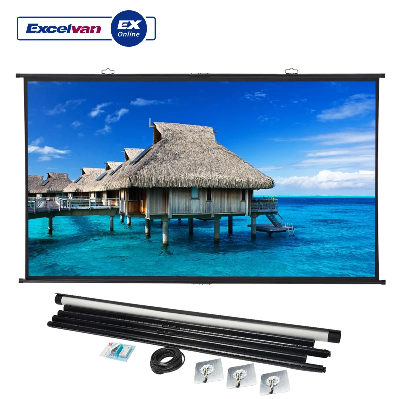 Экран проектора Excelvan 100 дюймов 120 дюймов 16:9 4K HD фильмы проекционный тканевый экран для YG300 YG400 Q2 XGIMI домашний кинотеатр