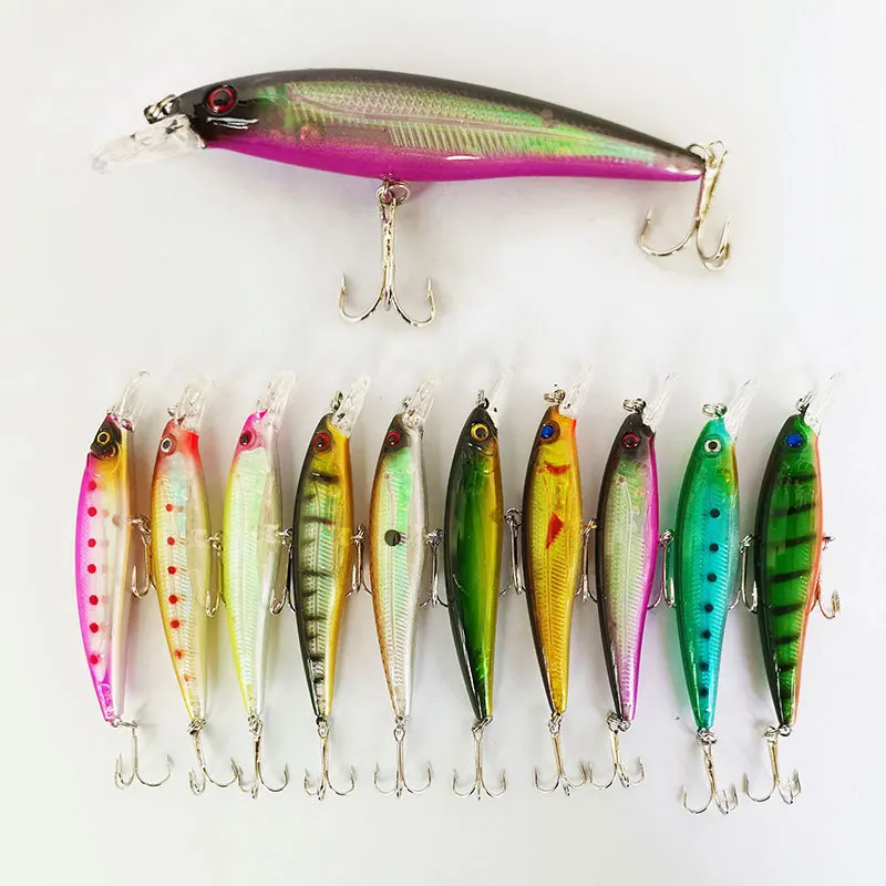 

1 Pcs 13g 11cm Minnow Fishing Lures 3D Eyes Topwater Floating Laser Aritificial Fishing Wobblers Crank Bait Plastic Baits Pesca