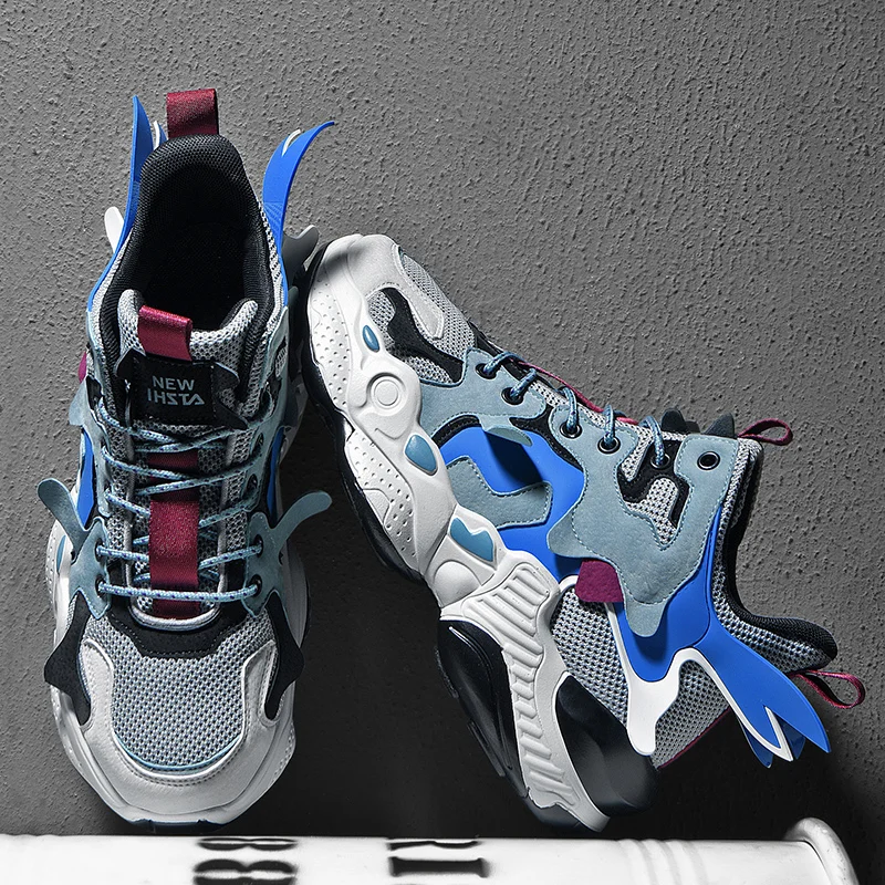 

Mens Shoes Breathable Running Shoes Men High Top Thick Sole Sneakers Mesh Fitness Sport Shoes Outdoor Walking Jogging Zapatillas