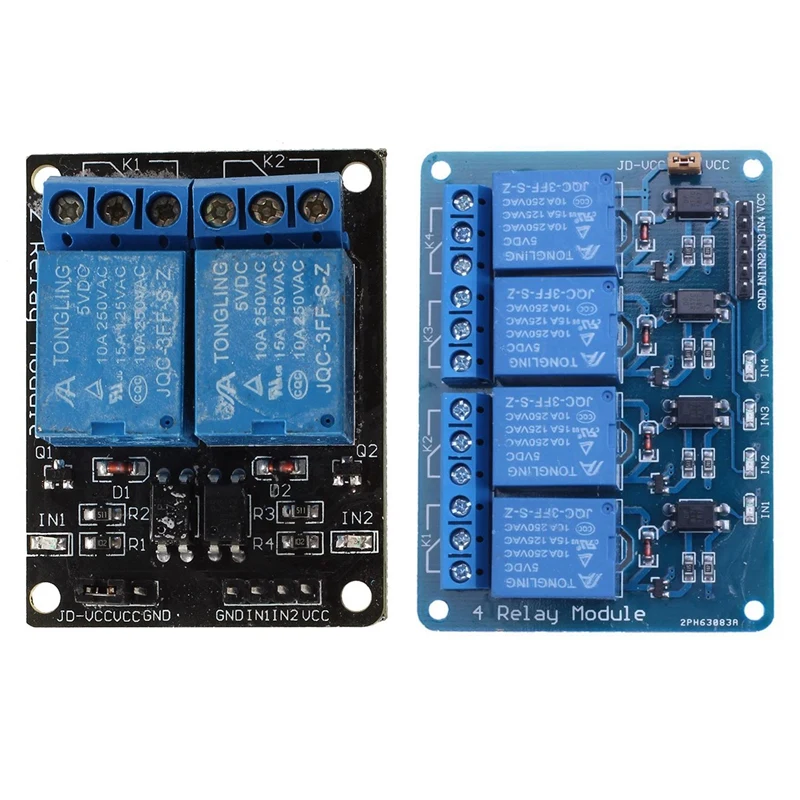 2 шт. 5 в релейная плата модульный оптрон светодиодный для Arduino PiC ARM AVR 4 канала и