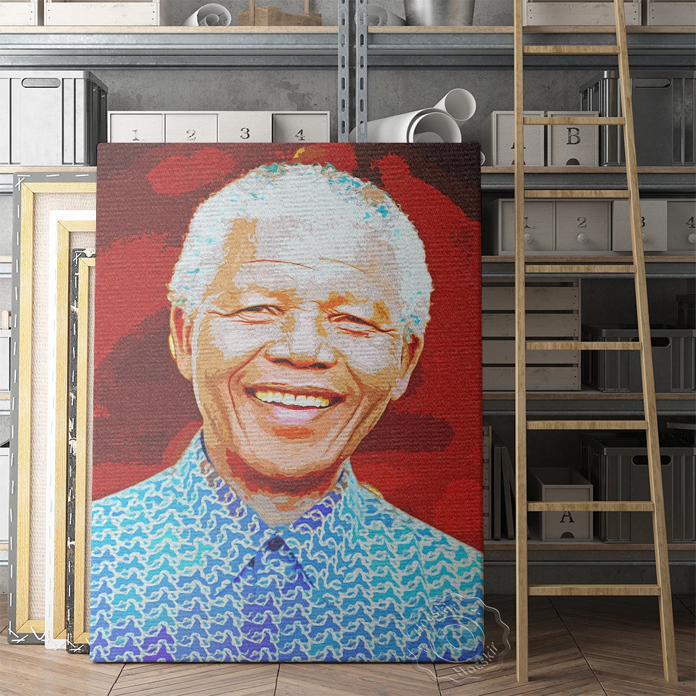 

Nelson Mandela South Africa President Poster, Nelson Mandela Watercolor Print, Minimalism Wall Art, Figure Portrait Home Decor