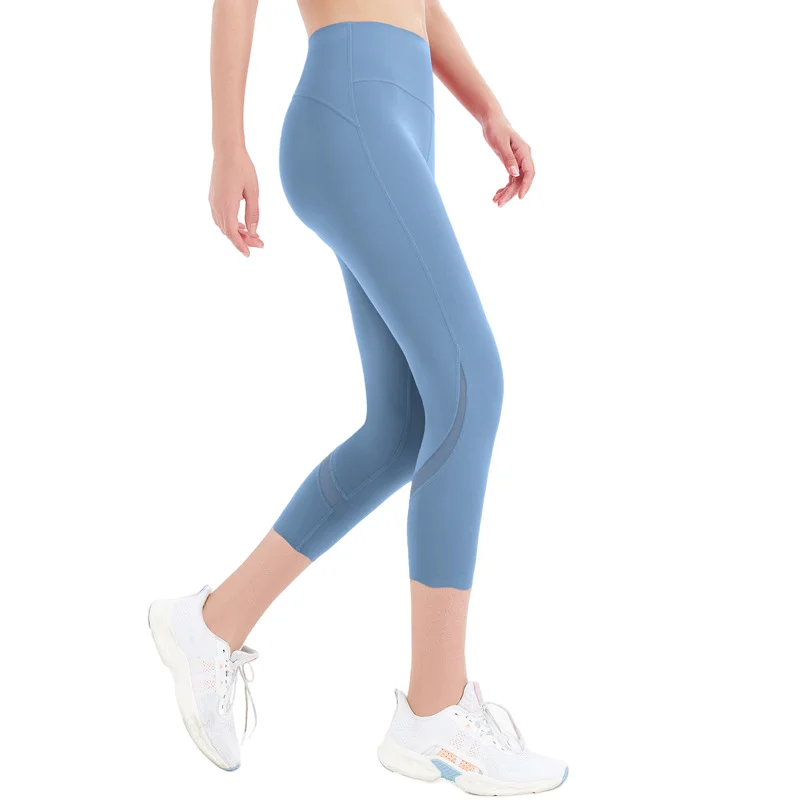 Women Yoga Pants Gym Leggings High Waist Running Stretch Fitness Leggings Breathable Seven Pants Sport Workout Trousers Mujer