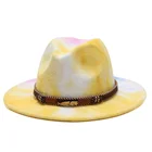 2021 красочные шляпа-федора s для Женская мода плоская шляпа с широкими полями шерсть фетровая джаз шляпа-федора для мужчин серебряный ремень Панама шляпа свадьбная шляпа