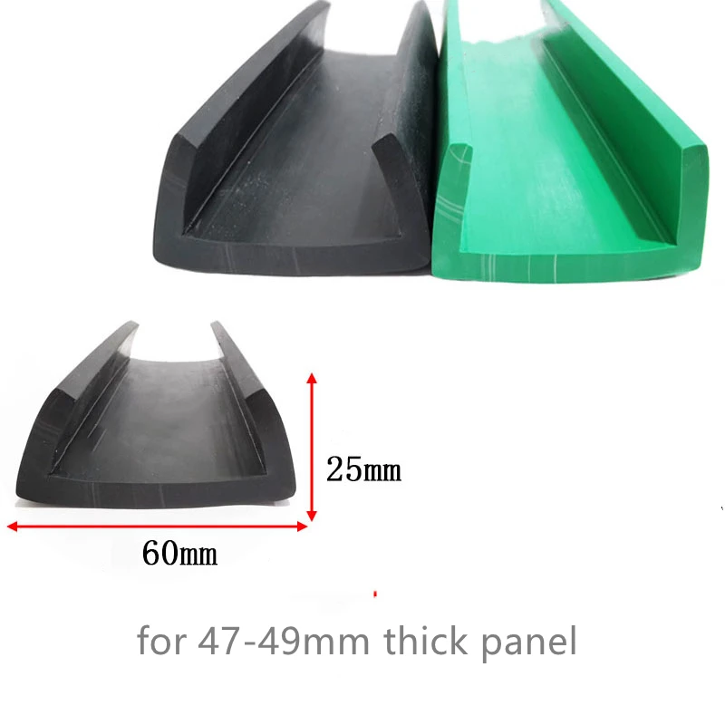 

Rubber Sealing U Strip 25x60x25mm for 47-49mm thick Glass Metal Car Wood Panel Board Edge Encloser Shield Black Green