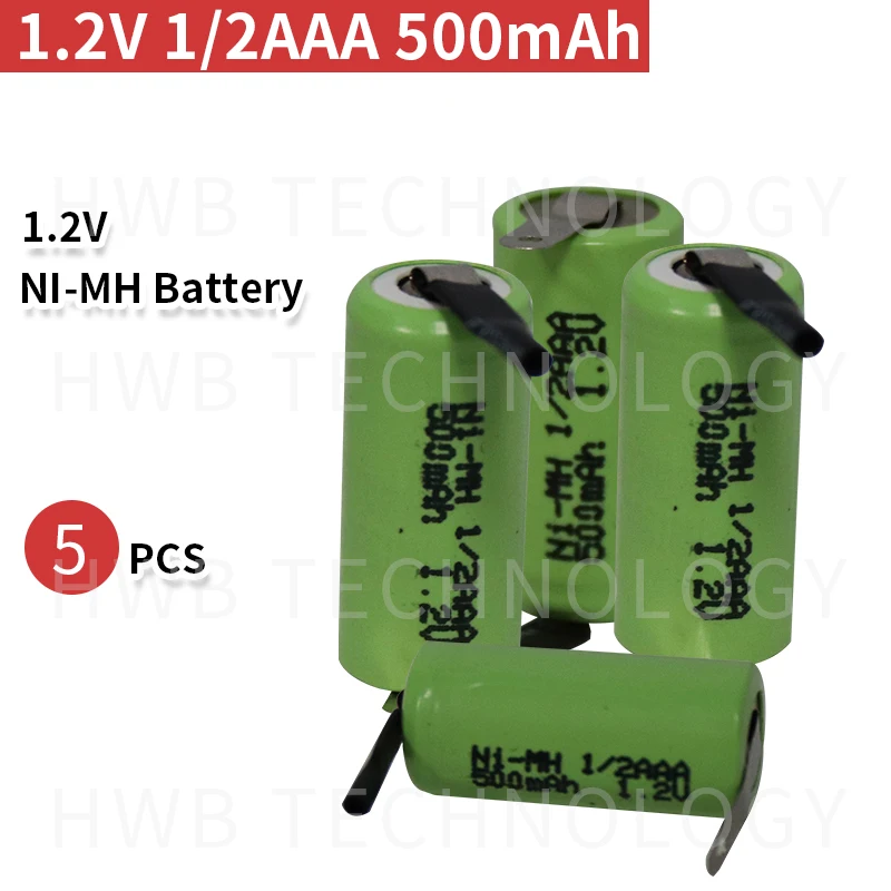 KX Оригинальный Новый 1 2 в 1/2AAA 400 мАч Ni MH 1/2 AAA перезаряжаемая батарея с контактами