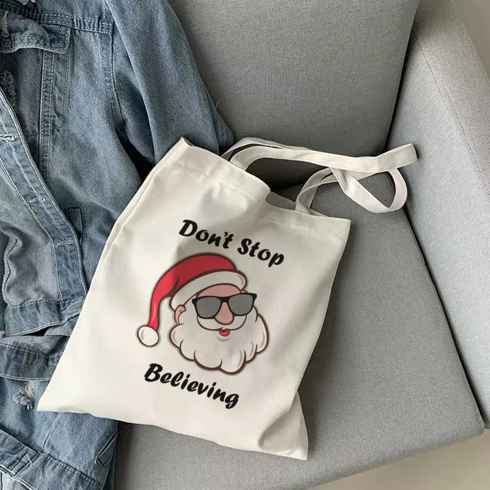 

Hip-hop Punk Vintage Women Shoulder Bag Harajuku Cool Santa Print Canvas Bag Gothic Casual Large-capacity Christmas Shopper Bags