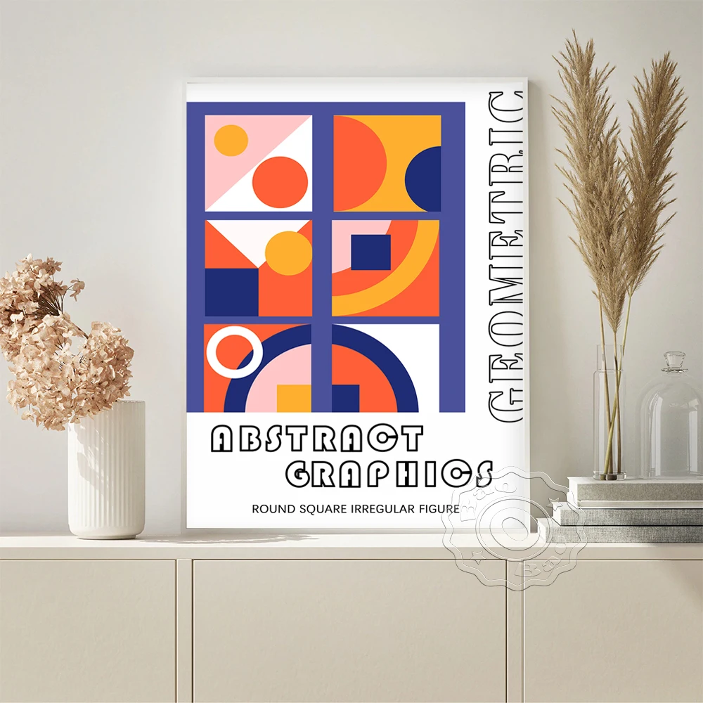 

Bauhaus Graphic Design Art Prints Poster Geometry Illustration Geometric Canvas Painting Wall Stickers Living Room Home Decor