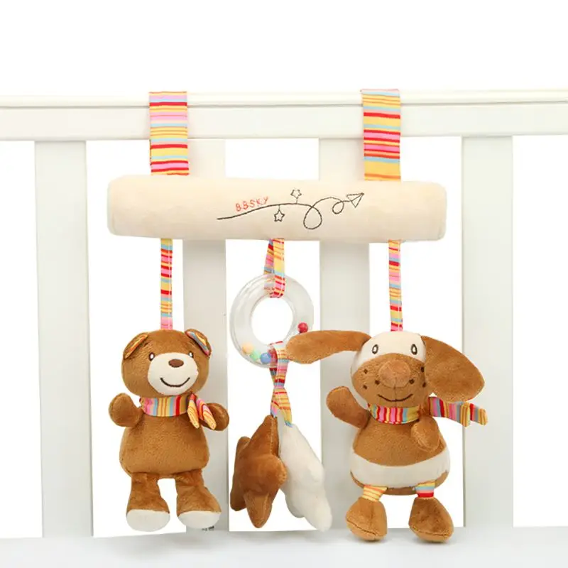 CAMEL Детские игрушки для сна, для новорожденных, комфортная музыкальная плюшевая игрушка-погремушка, кукла, многофункциональное полотенце, слюнявчик, полотенце коала, кукла для сна - Цвет: CAMEL