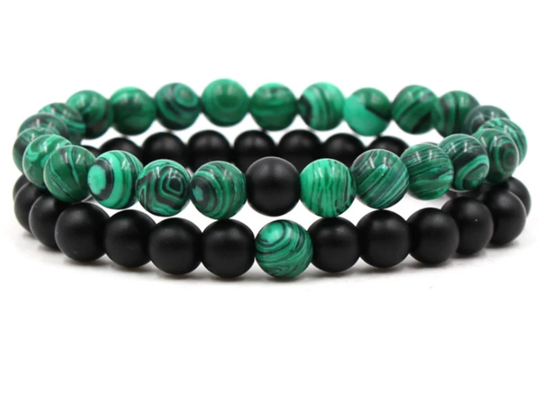 2 шт. браслет для пар влюбленных мужские и женские браслеты из натурального камня