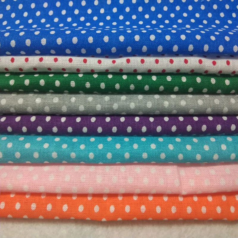 New Arrival! Colorful 8 Colors Polka Dot Printed 100% Cotton Fabric 24x22cm fabric Bundle quilting tilda for DIY sewing | Дом и сад
