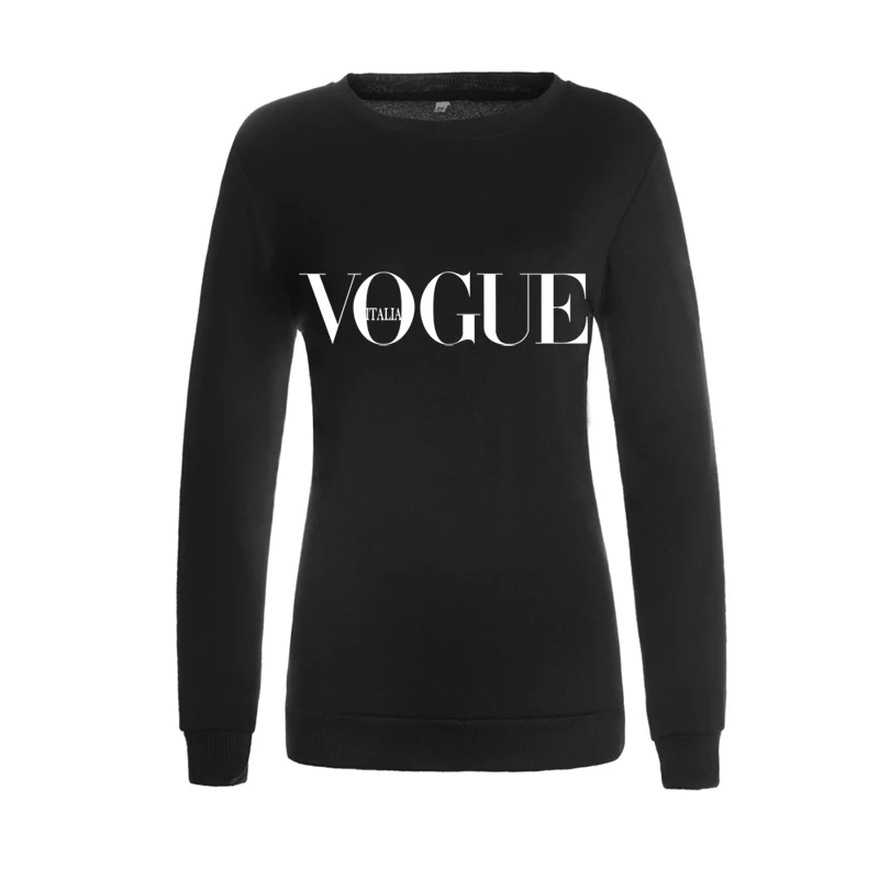 XUNASHOW осенне-зимние флисовые толстовки для женщин, пуловер VOGUE с принтом букв, топы