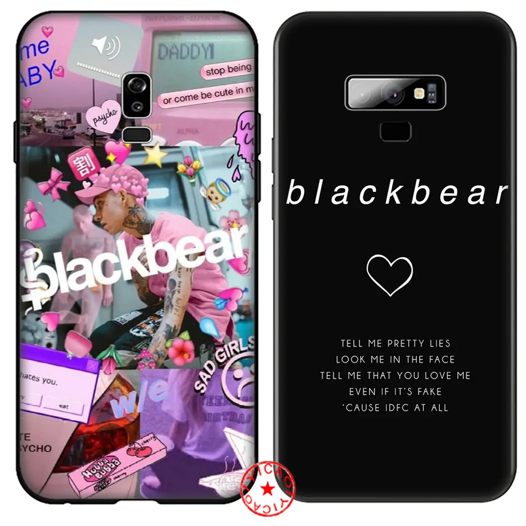 Черный мягкий силиконовый чехол Blackbear для samsung Galaxy A70S A20E A2 J4 J6 Core Plus Prime J7 Duo J8 TPU |