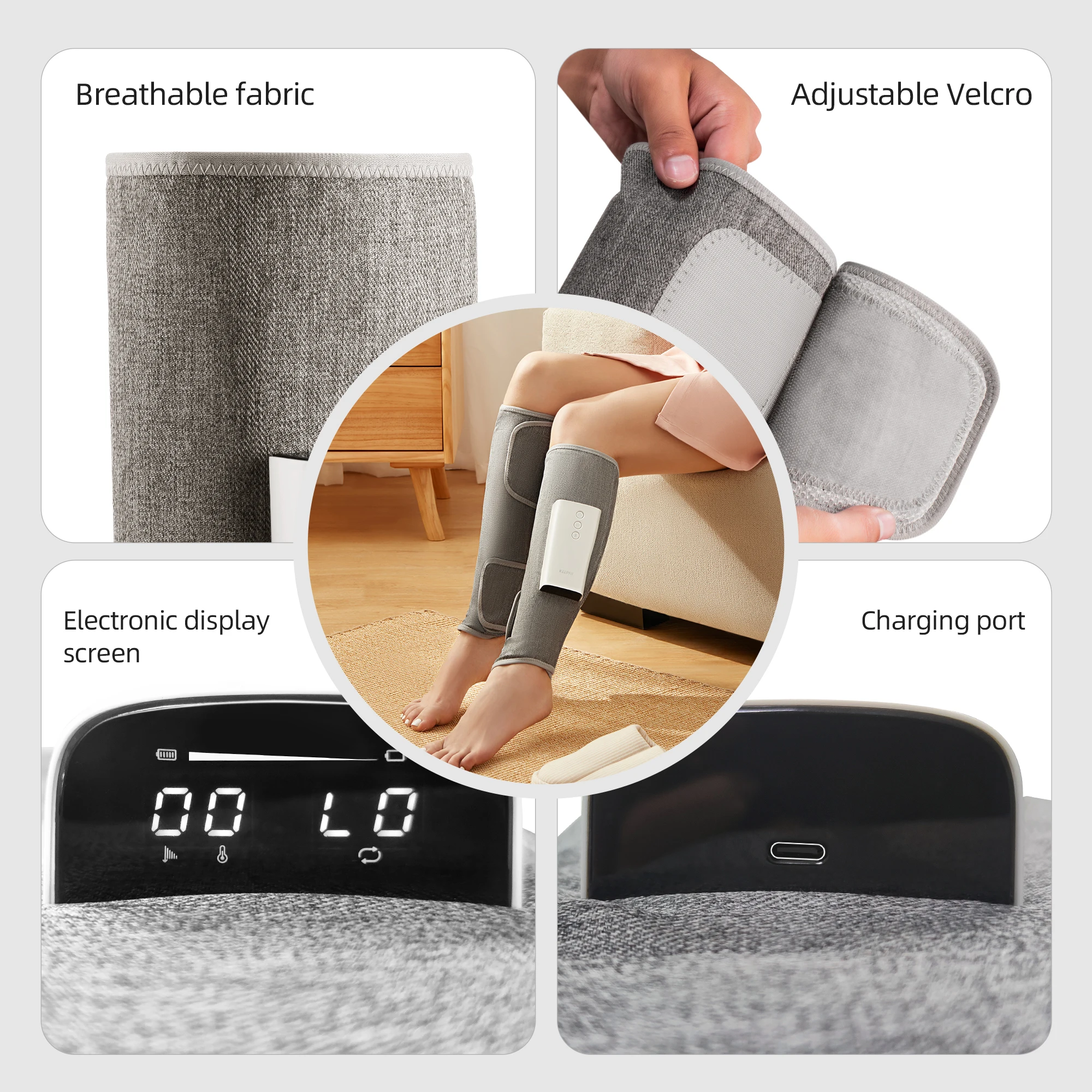 Leg Massager Pair Wireless Air Compression Heating Wrapped Relieve Calf Muscle Fatigue Massage Relax For Men Women KEEPFIT | Красота и