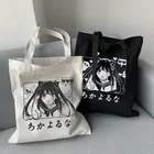 Японская Холщовая Сумка y2k в стиле аниме, милая Женская сумочка с мультипликационным принтом ольччан, вместительные сумки на плечо в стиле Харадзюку, ins женские сумки для покупок