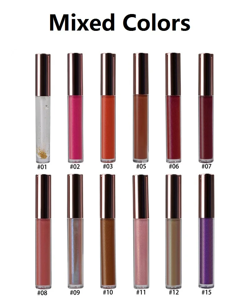 4pcs no logo Пользовательский ярлык мерцающий блестящий, Длительное Действие, Водонепроницаемый 12-Цвет Жидкий блеск для губ, прозрачные телесного цвета с блестками для макияжа губные помады, опт - Цвет: 4pcs no logo