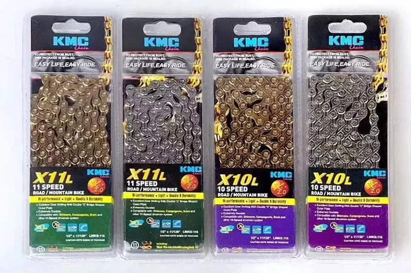 Супер легкая велосипедная цепь KMC X10L X11L 10 11 скоростей для горного велосипеда