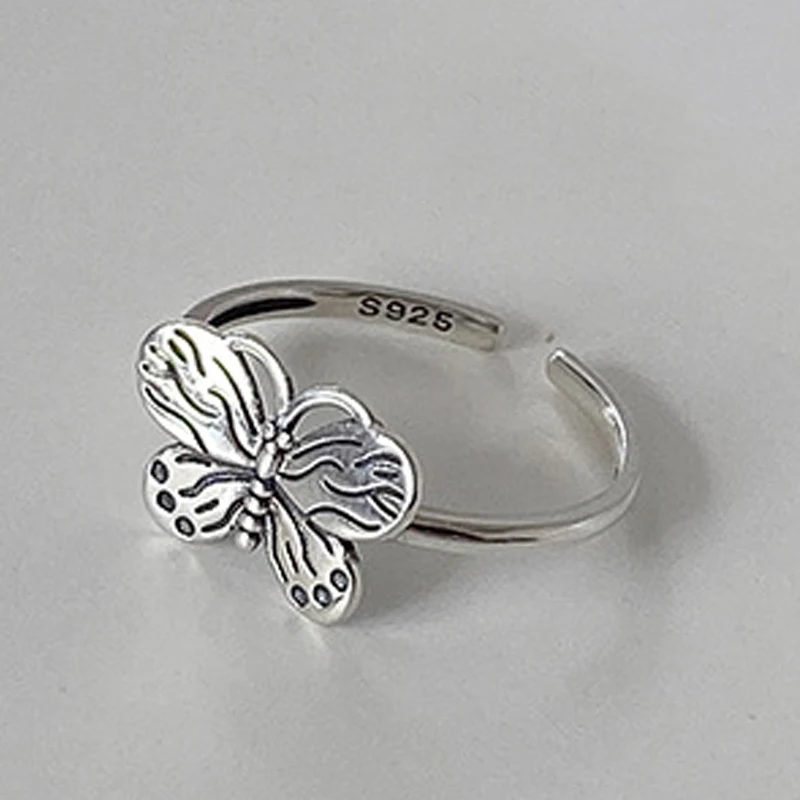 

Vintage Butterfly Open Rings for Women Finger Fashion Silver Color Plated Copper 4 Styles Insect Girl Wedding Party Jewelry Gift