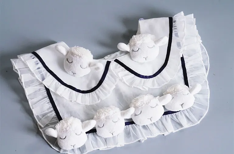Kawaii овец спящего лица брошь с овцой плюшевая кукла заколка для волос белого и