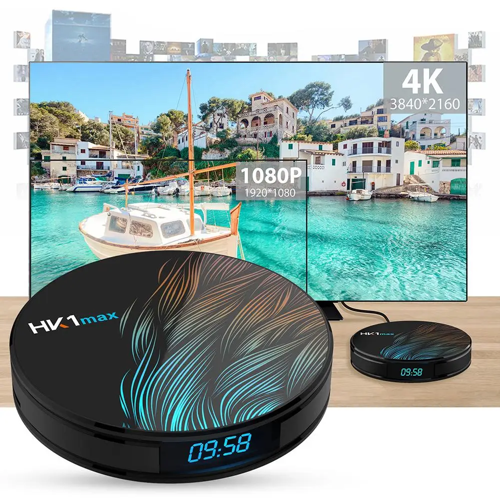 HK1 Max 4K HD двойной WiFi RK3328 4+ 64G тв приставка Смарт медиаплеер для Android 9,0 двухчастотный 5Gwifi плеер тв бокс