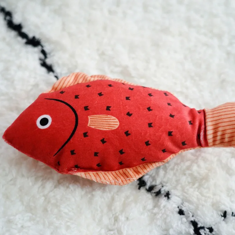Pet Cat Toy Cute Fish Shape Realistic Fluffy Catnip Doll Simulation Interactive Playing for Kitten Supplies | Дом и сад