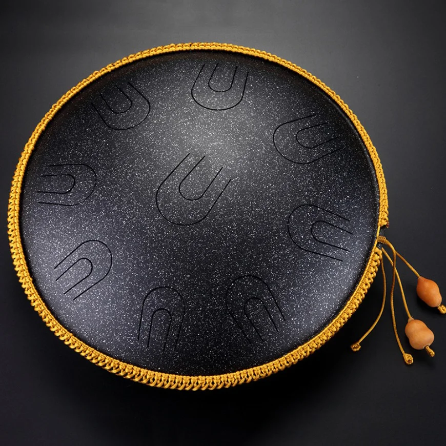 

Steel Tongue Drum 14 inch 9 tone D Minor Handheld Tank Drum Percussion Instrument Yoga Meditation NEW