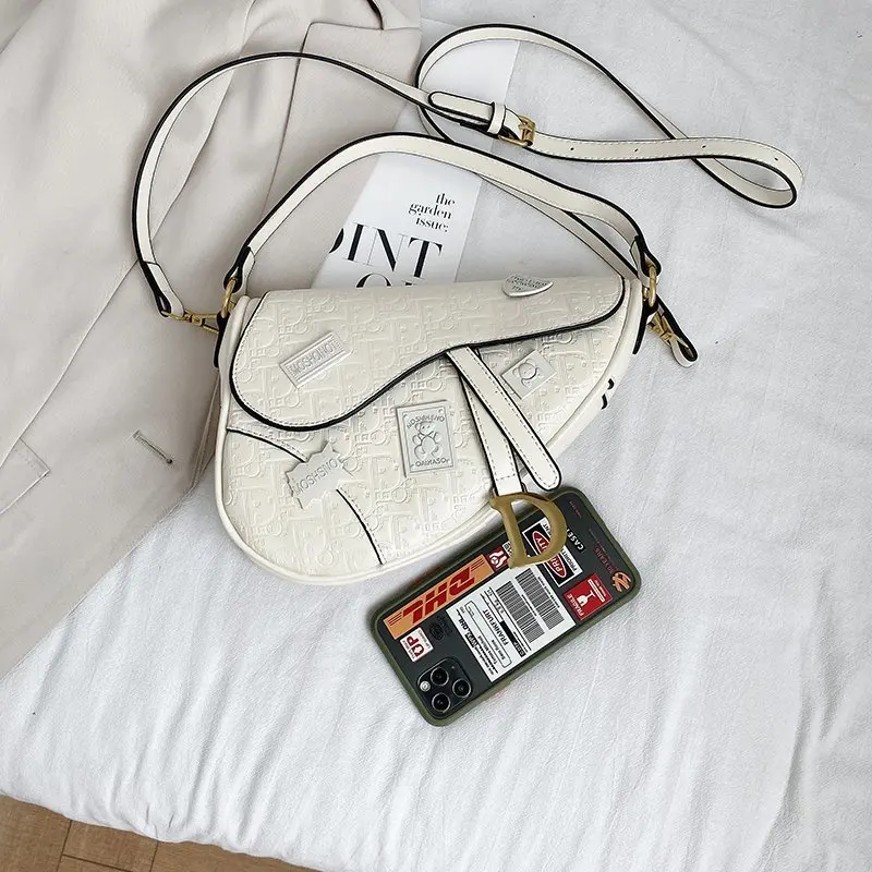 

Fashion Saddle Bag 2021 Trend Luxury Women Brand Handbags Letter Designer Bag for Phone Woman Small Shoulder Bag Leather Cheap