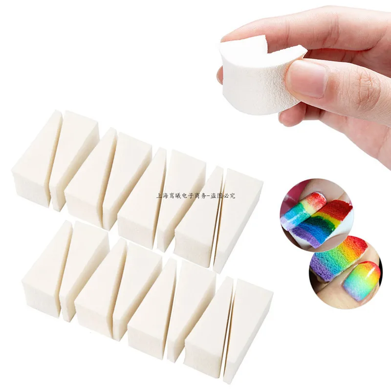 8/16/32 Pcs Soft White Triangle Nail Art Transfer Sponge Gradient Coloring Stamper Painting Image Stamp Foam Polish Gel UV Tool