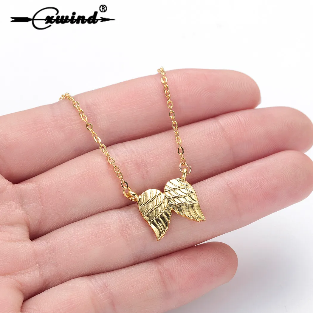 

Cxwind Women's Guardian Angel Wings Pendant Necklace Statement Chain Choker Pendant Necklaces Geometric Jewelry collares