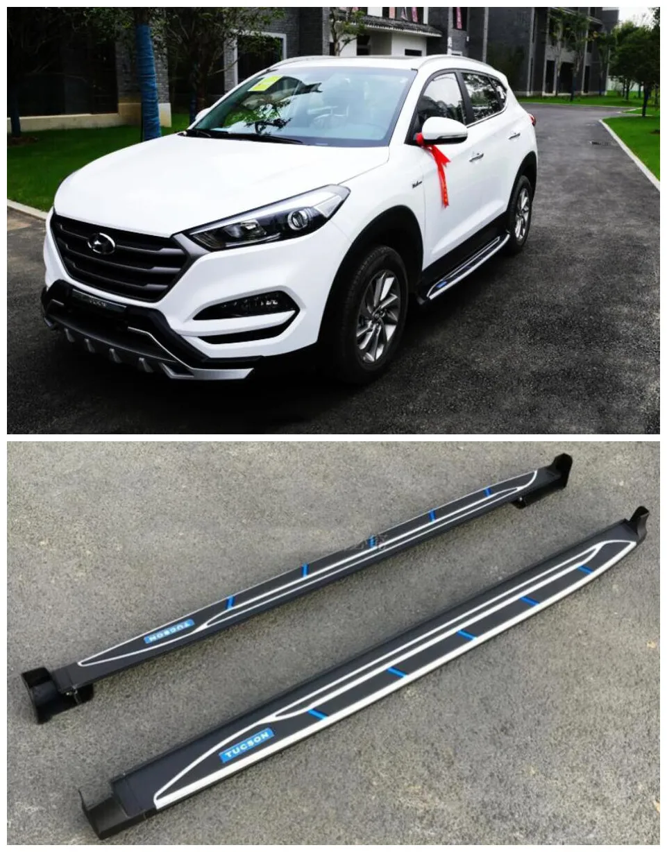 High quality Car Aluminum alloy Running Boards Side Step Bar Pedals Fits For Hyundai Tucson 2015.2016.2017 | Автомобили и
