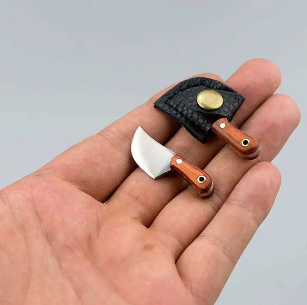 Новинка 1 шт. нож с деревянной ручкой из нержавеющей стали кожаный мини для