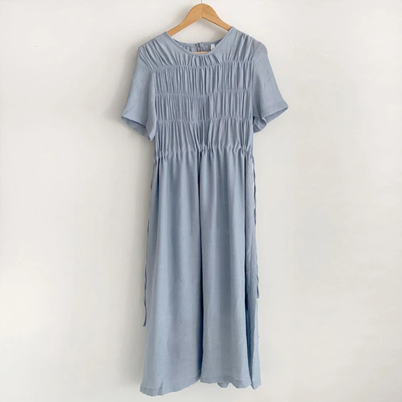 Платье женское летнее ТРАПЕЦИЕВИДНОЕ с коротким рукавом и рюшами | Женская