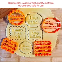 4pcs cookie molds with rude sayings cuss wordscookie form with fun and irreverent phrases cookie moulds for baking cutters