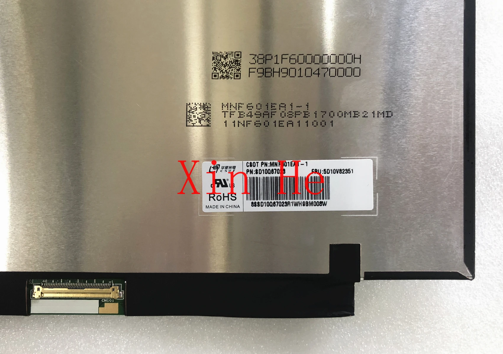 

MNF601EA1 MNF601EA1-1 For Lenovo ThinkPad X1 Extreme Gen3 or P15 Gtn3 No-Touch Fru:5D10V82351 LCD Screen 3840*2160 EDP 40 Pins