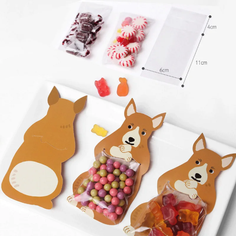 

10pcs Cute Animal Bear Koala Rabbit Baking Candy Packaging Bag Gift for Kids Boy Girls Baby Shower Birthday Party Decor Supplies