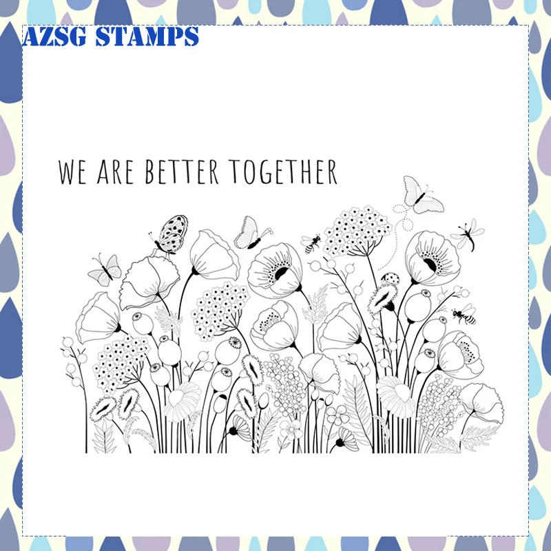 

AZSG Blooming Flowers Transparent Silicone Clear Stamps for DIY Scrapbooking/Card Making Crafts Decoration Supplies