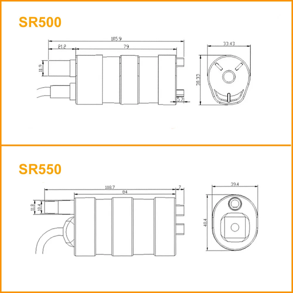 

12V 24V 600L/H 1000L/H High Pressure DC Submersible Water Pump SR500 SR550 Three-wire Micro Motor Water Pump With Adapter