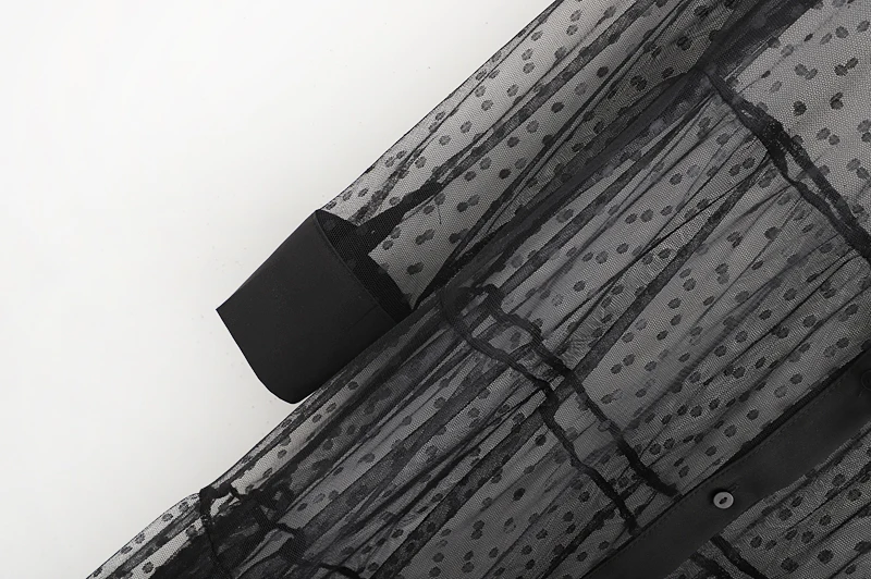 

Sunscreen Dress Women Summer 2019 New Fashion See Through Mesh Material Black and White Mantle Cloak Modern Lady Beach Dresses