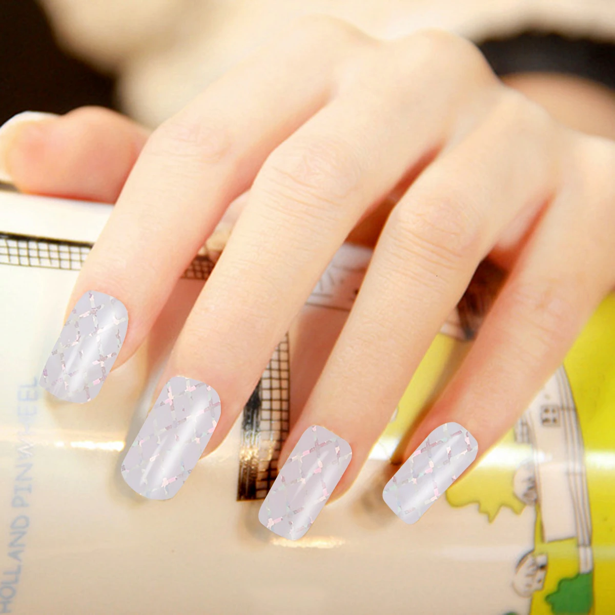 Голографическая Лазерная линия для нейл арта 1 шт. 100x4 см переводная наклейка