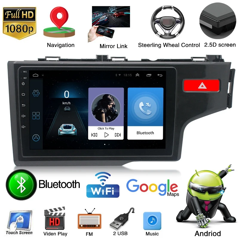 1 + 16G Android 8 автомобильный Радио мультимедийный плеер для Honda Fit Right Rudder 2014-2019