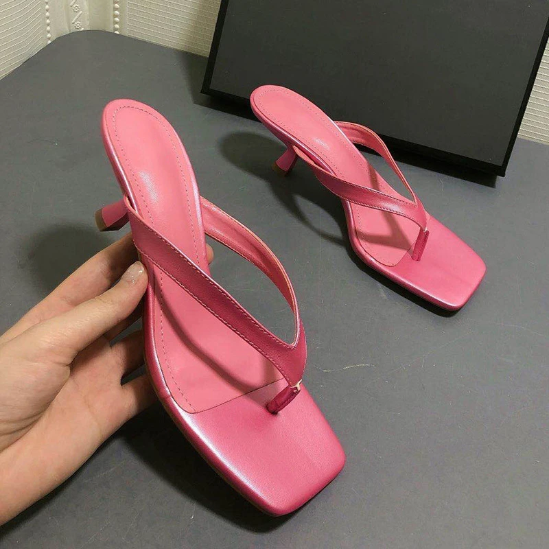 

Bailamos Design Women Slipper Thin Low Heel Fashion Brand Weave Sandal Open Toe Slip On Summer Outdoor Slides Flip Flop Shoes