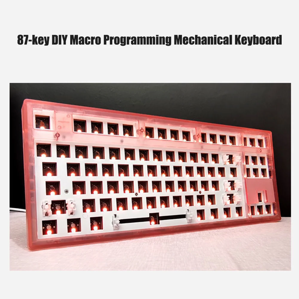 

87 keys Mechanical Keyboard for Flesports MK870 RGB LED Programmable DIY Swappable Keyboard Type-C FL.CMMK Satellite Shaft