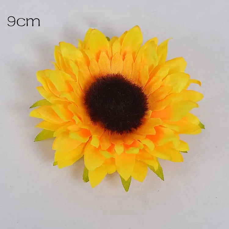 9cm orange 1pcs 1 шт./лот Искусственные цветы ручной работы, шелковая Маргаритка Подсолнух для рукоделия, венок, скрапбукинг, свадебное украшение для дома, искусственный цветок - Цвет: 9cm orange 1pcs