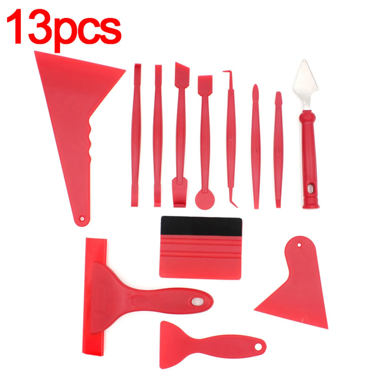 

13 pcs Car Vinyl Film Wrapping Tools Car Sticker Film Scraper Kit Auto Felt Squeegee Scraper Set Knife Decal Plastic Accessories