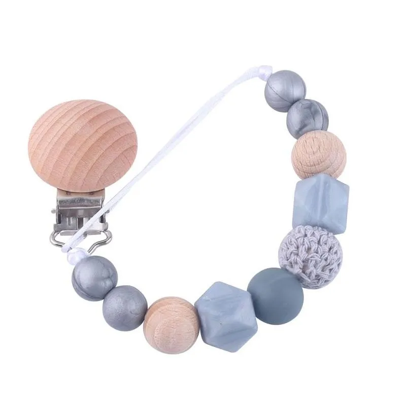 

Pacifier Clip Personalized Name Baby Soothie Teether Toy Chewbeads Baby Birthday Silicone Teething Beads Holder