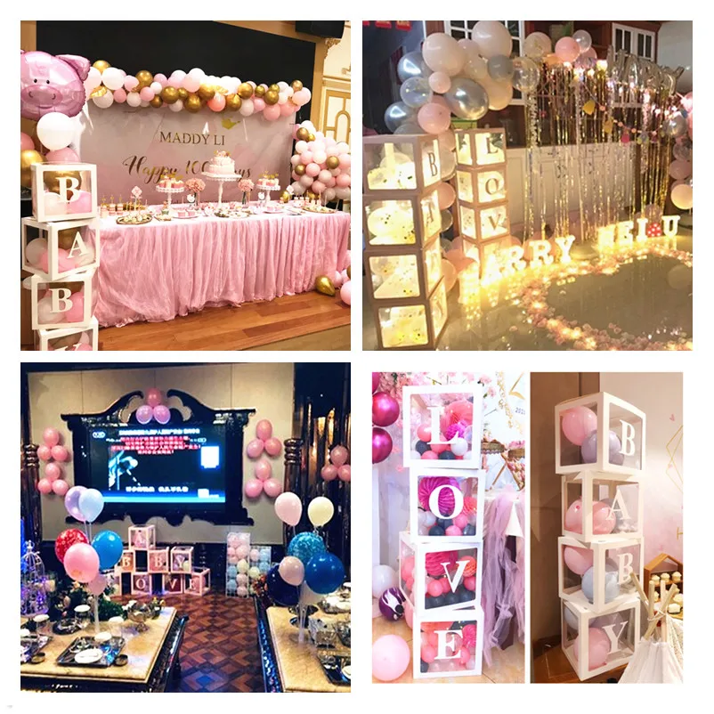 Свадебные украшения воздушные шары гирлянды коробка баннер свадебный душ